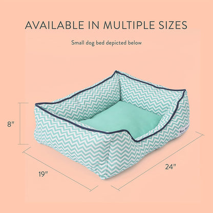 Teal Chevron Cuddler Dog Bed by Now House: Washable, Small Dog Bed