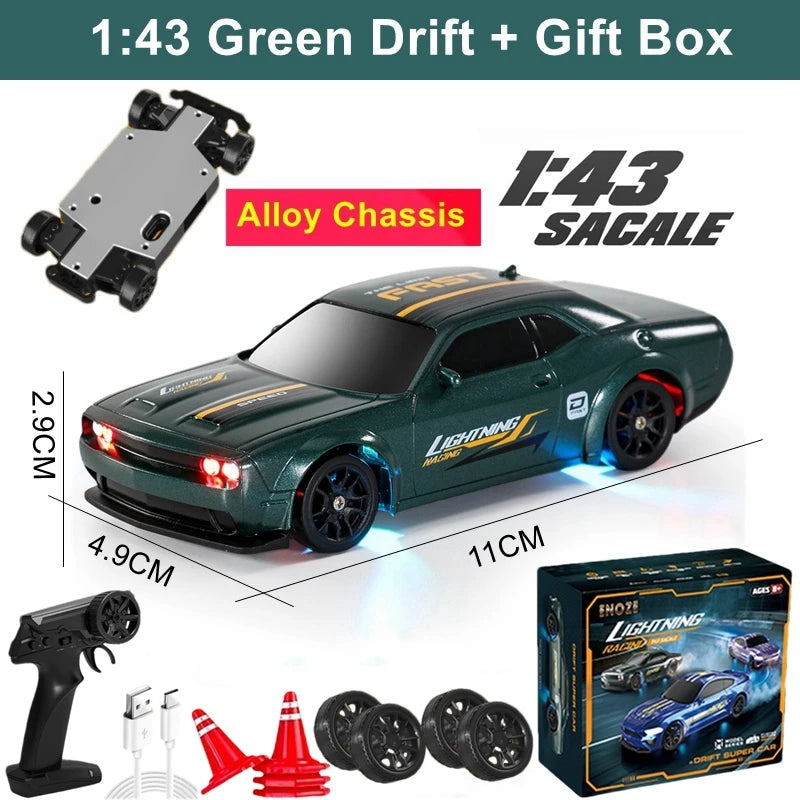 1/64 or 1/43 Mini Drift RC Car  Remote Control Racing Vehicle with LED Lights Radio Controlled High Speed Car Desktop Toys