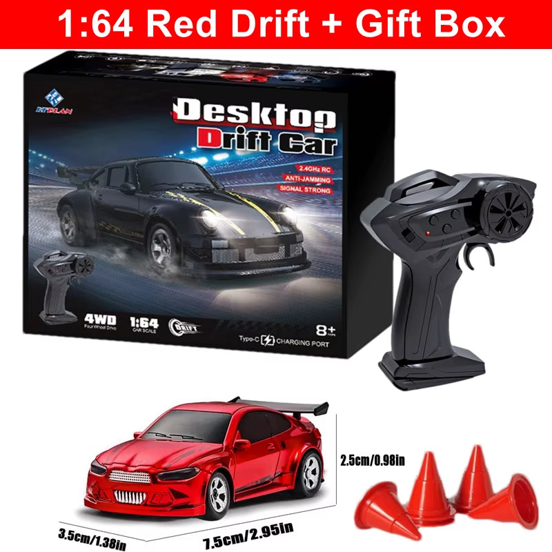 1/64 or 1/43 Mini Drift RC Car  Remote Control Racing Vehicle with LED Lights Radio Controlled High Speed Car Desktop Toys