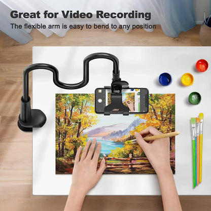 Phone Holder Stand Lazy Bracket Headrest Bed 360 Flexible Long Arms Clamp Mount for Iphone Samsung and 3.5~6.7" Device