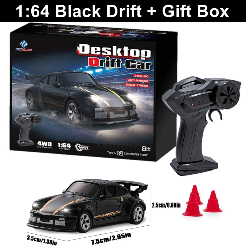 1/64 or 1/43 Mini Drift RC Car  Remote Control Racing Vehicle with LED Lights Radio Controlled High Speed Car Desktop Toys