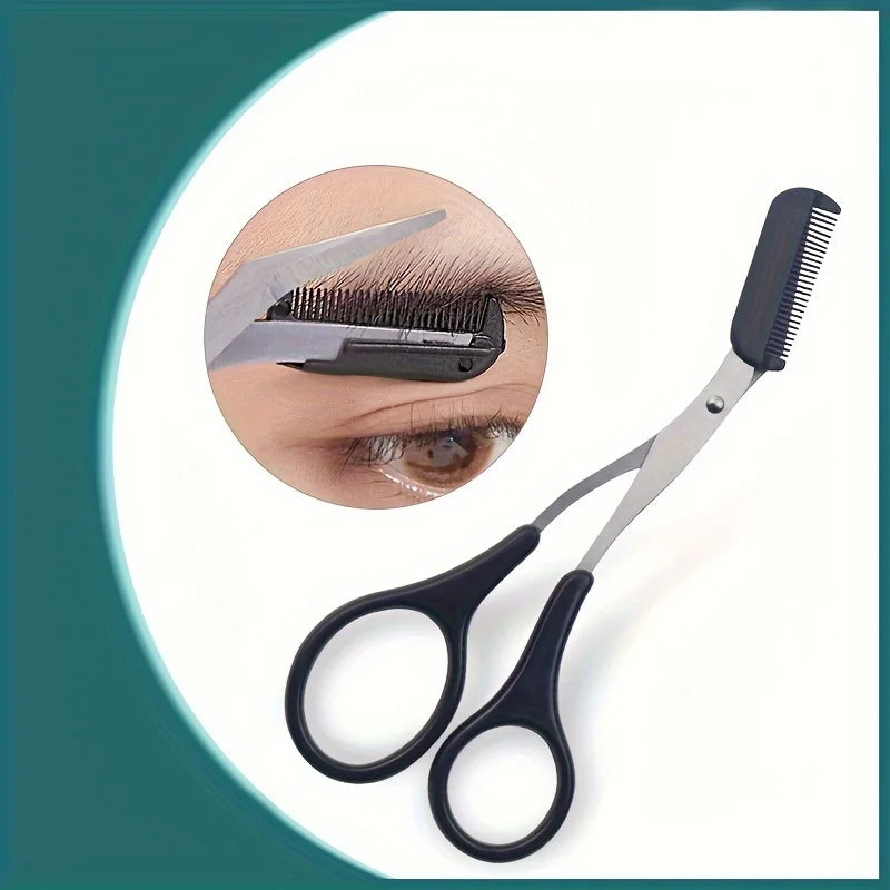 Three-Piece Stainless Steel Eyebrow Clip Comb Scissors Eyebrow Trimmer Eyebrow Trimmer Tool