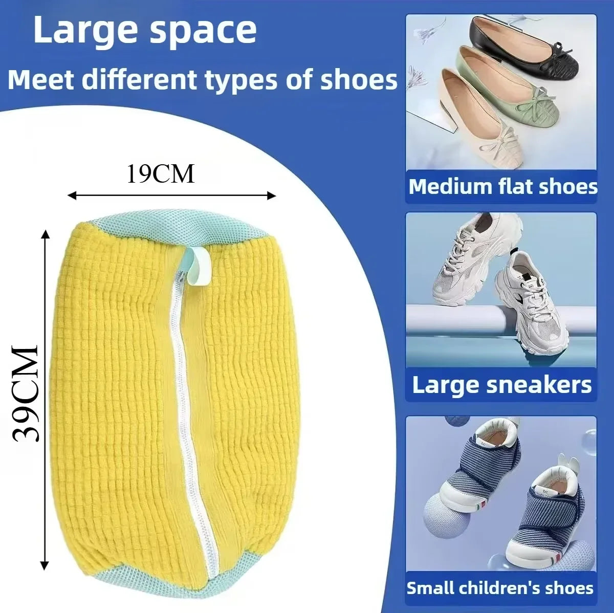 Laundry Shoe Bag | Shoe Washing Machine Bag | Reusable Laundry Shoe Bag for Washer and Dryer for All Shoe Types and Sizes