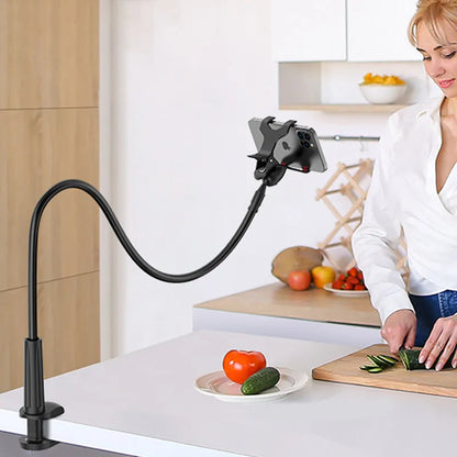 Phone Holder Stand Lazy Bracket Headrest Bed 360 Flexible Long Arms Clamp Mount for Iphone Samsung and 3.5~6.7" Device