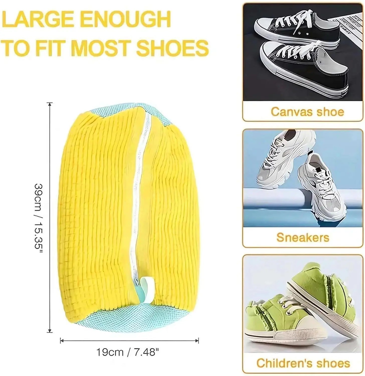 Laundry Shoe Bag | Shoe Washing Machine Bag | Reusable Laundry Shoe Bag for Washer and Dryer for All Shoe Types and Sizes