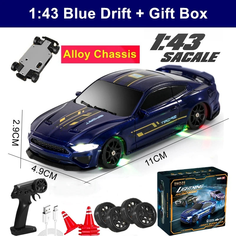 1/64 or 1/43 Mini Drift RC Car  Remote Control Racing Vehicle with LED Lights Radio Controlled High Speed Car Desktop Toys