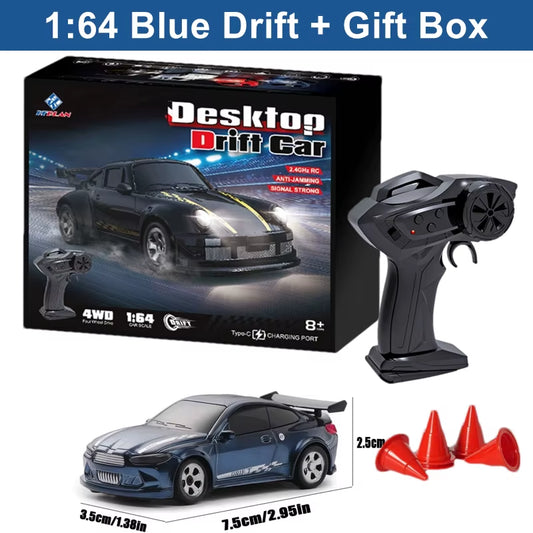 1/64 or 1/43 Mini Drift RC Car  Remote Control Racing Vehicle with LED Lights Radio Controlled High Speed Car Desktop Toys