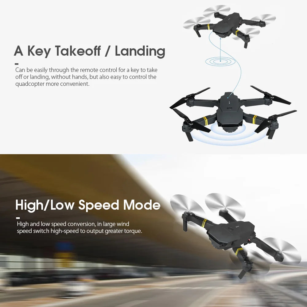 4K HD Dual Camera RC FPV WiFi Portable Wide Angle Foldable Quadcopter Drone