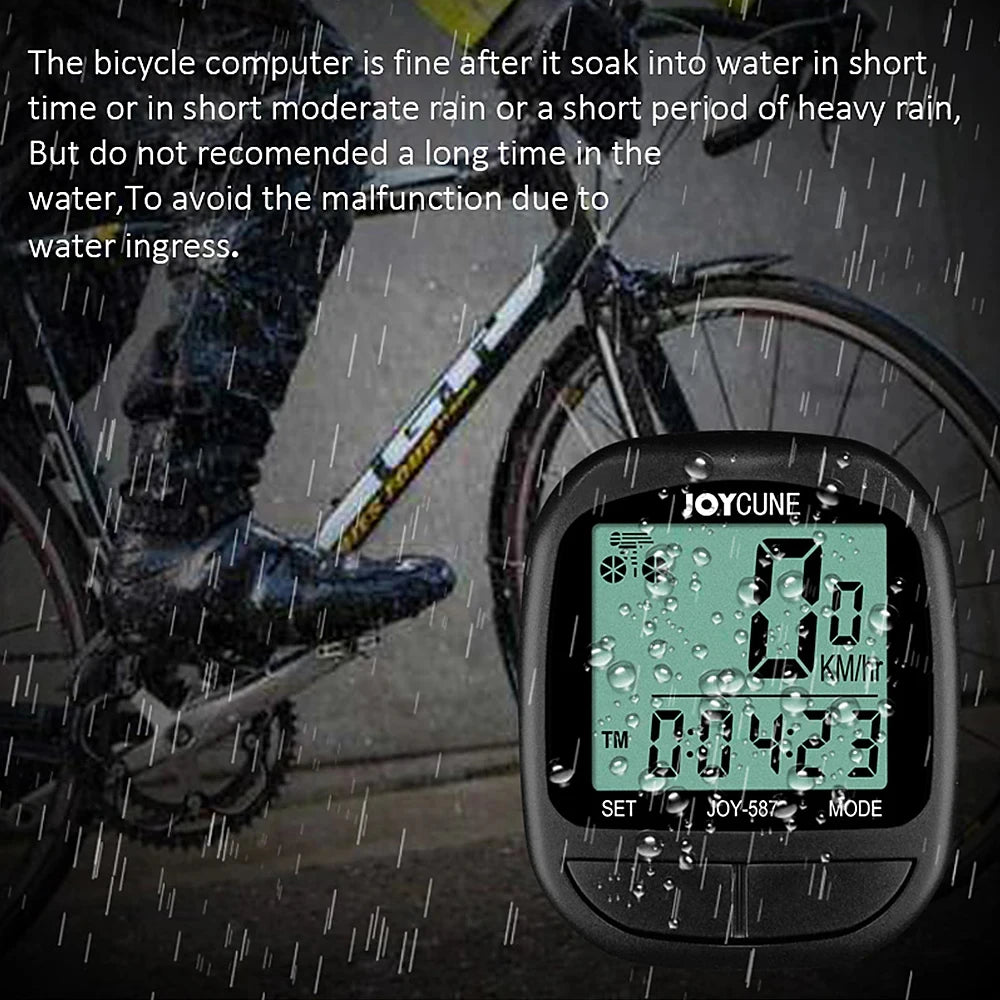 Bike Computer Bicycle Waterproof Wired Speedometer and Odometer Stopwatch Cycle Bike Computer with LED Display for Cycle Match
