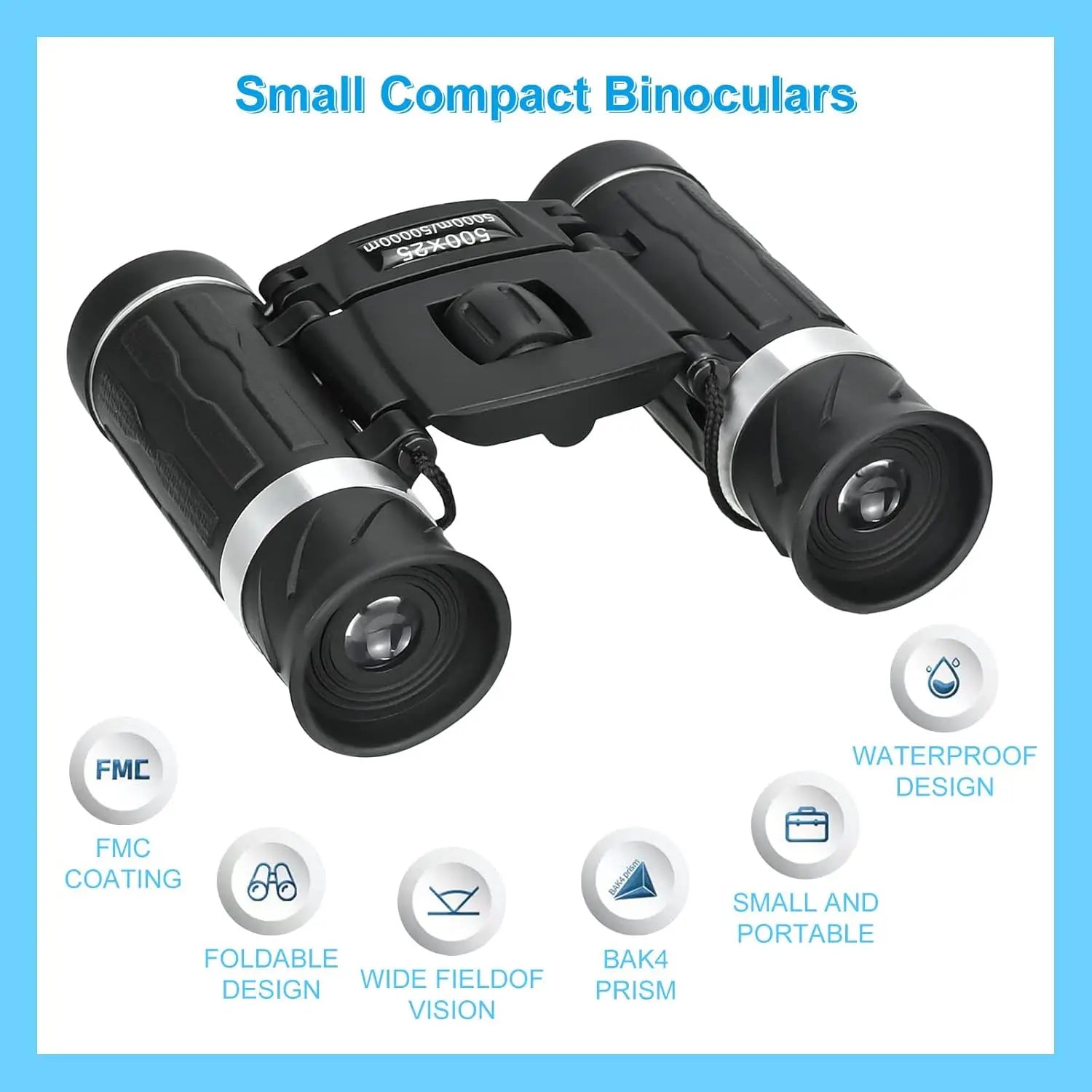 5000M/50000M Portable Binoculars 500X25 High Magnification HD Mini Straight Tube Outdoor Photography Telescope