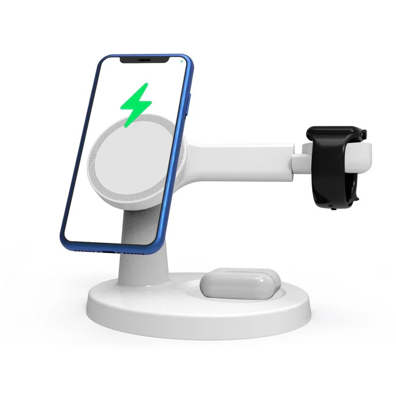 3 in 1 Magnetic Wireless Charger Stand for Magsafe Iphone 16 15 14 13 Pro Max Apple Watch 9 8 Airpods Pro Fast Charging Station
