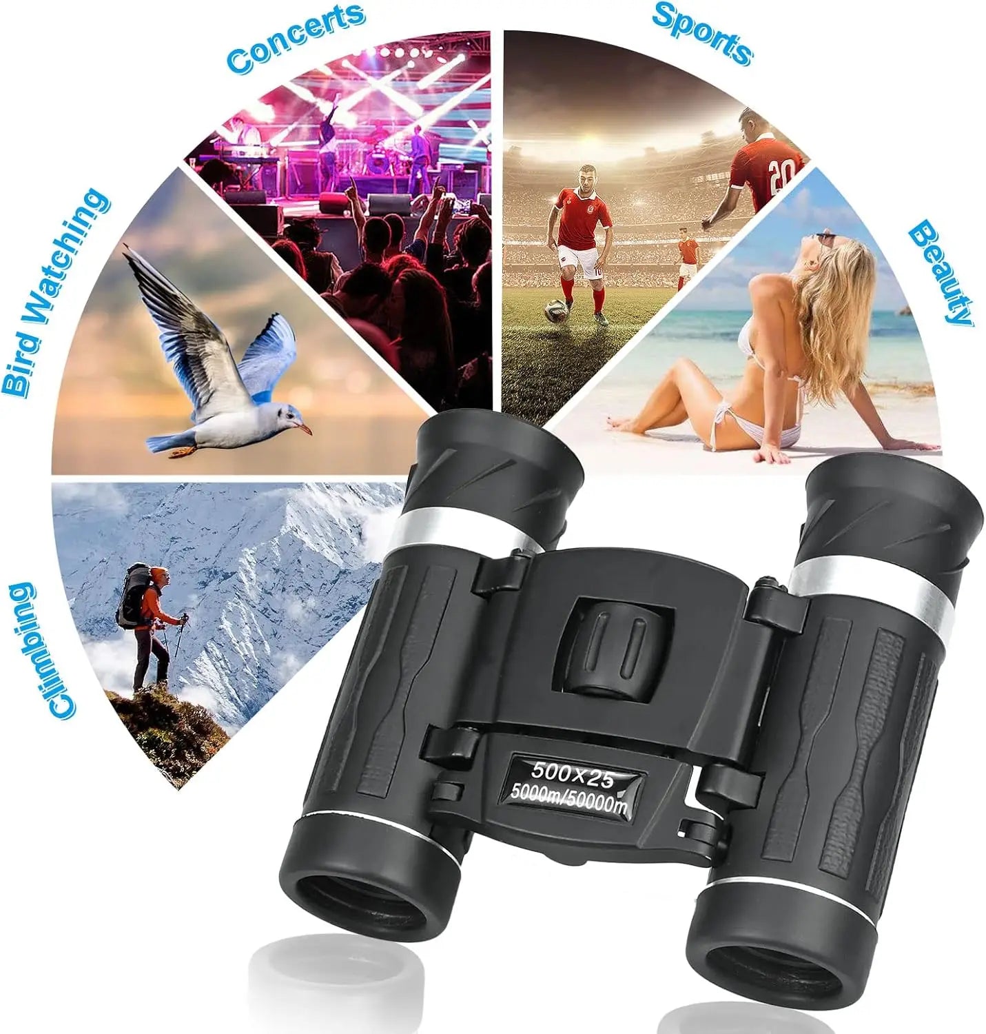 5000M/50000M Portable Binoculars 500X25 High Magnification HD Mini Straight Tube Outdoor Photography Telescope