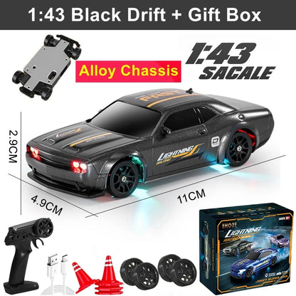 1/64 or 1/43 Mini Drift RC Car  Remote Control Racing Vehicle with LED Lights Radio Controlled High Speed Car Desktop Toys
