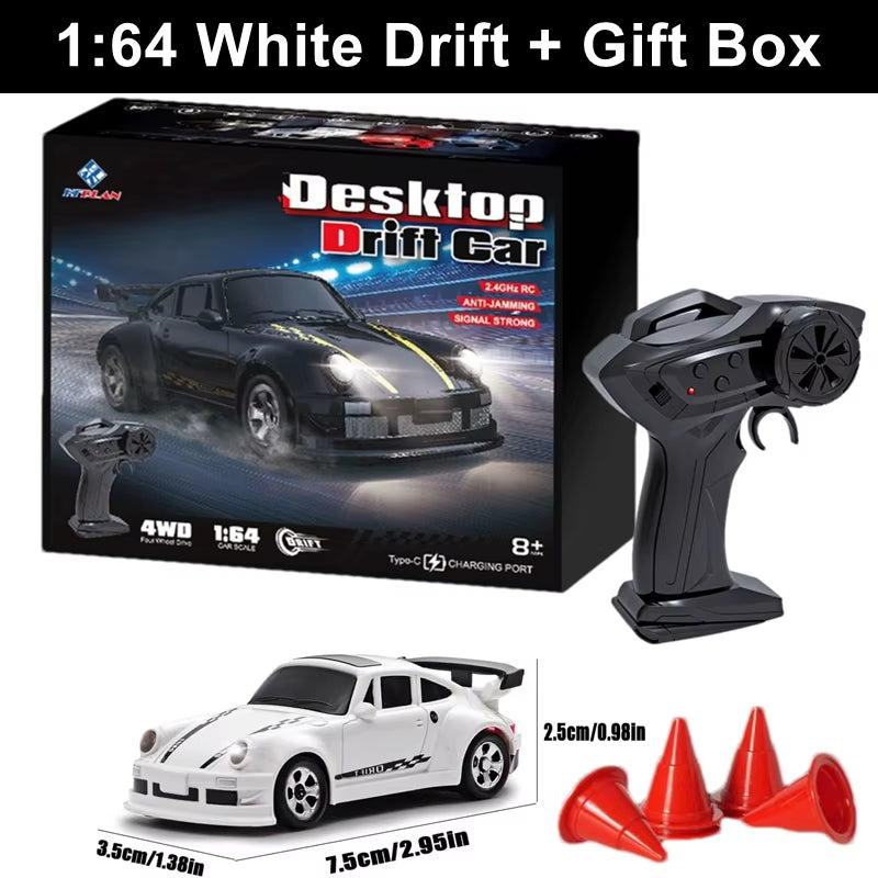 1/64 or 1/43 Mini Drift RC Car  Remote Control Racing Vehicle with LED Lights Radio Controlled High Speed Car Desktop Toys